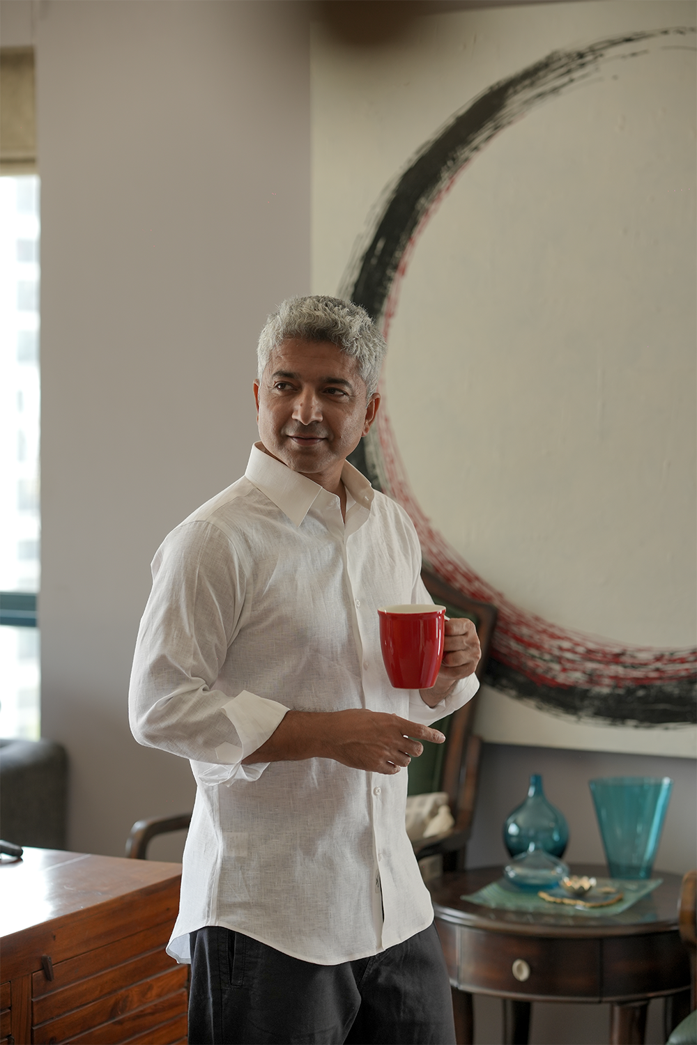 White Linen Full Sleeve Shirt