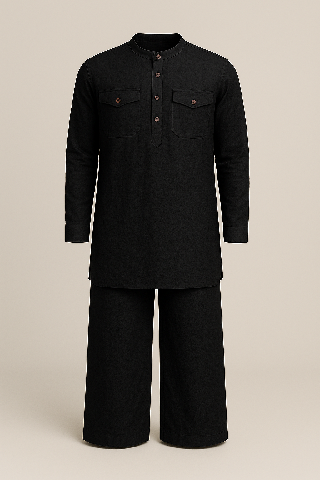 Linen Pathani Kurta with Palazzo Set