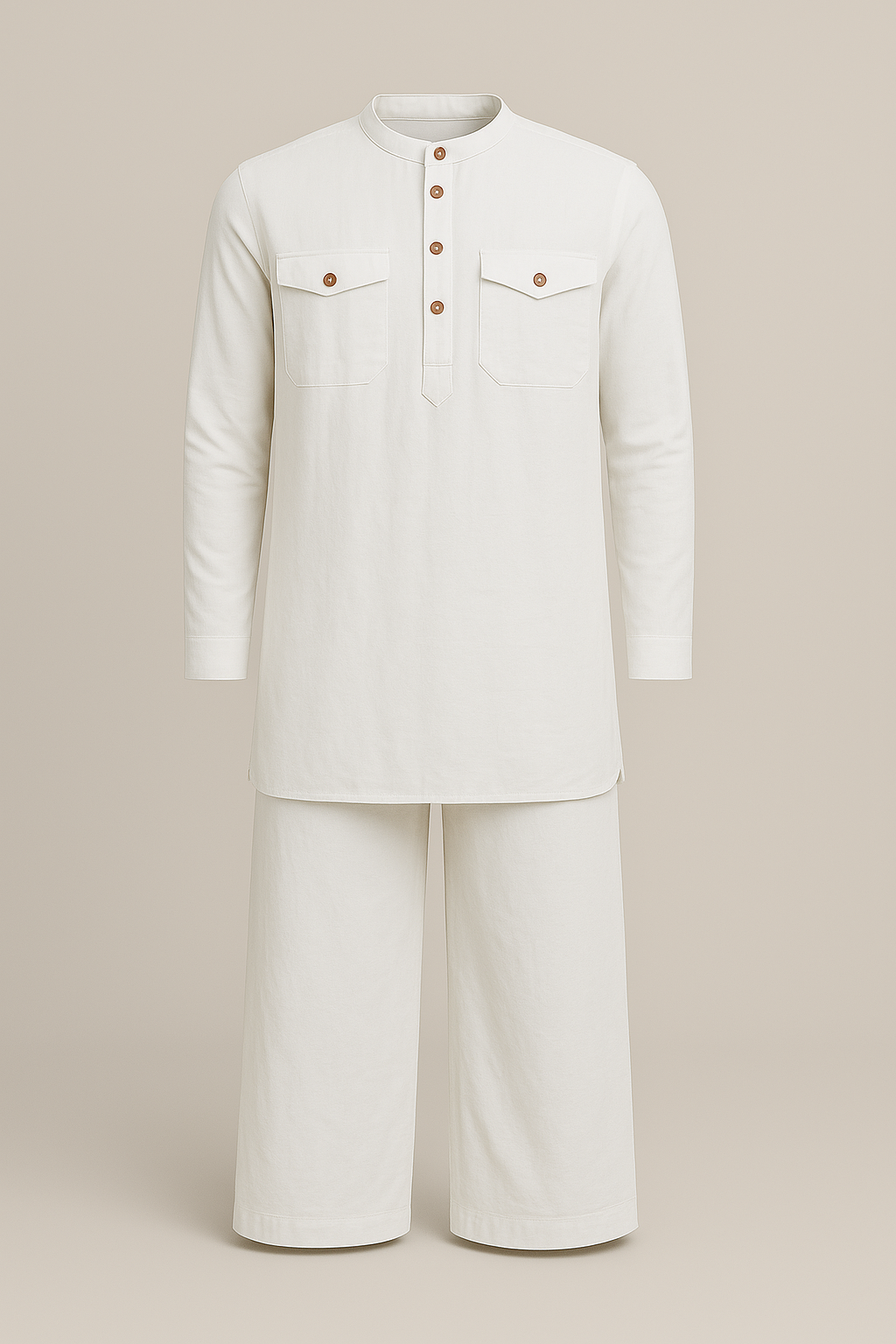 Linen Pathani Kurta with Palazzo Set
