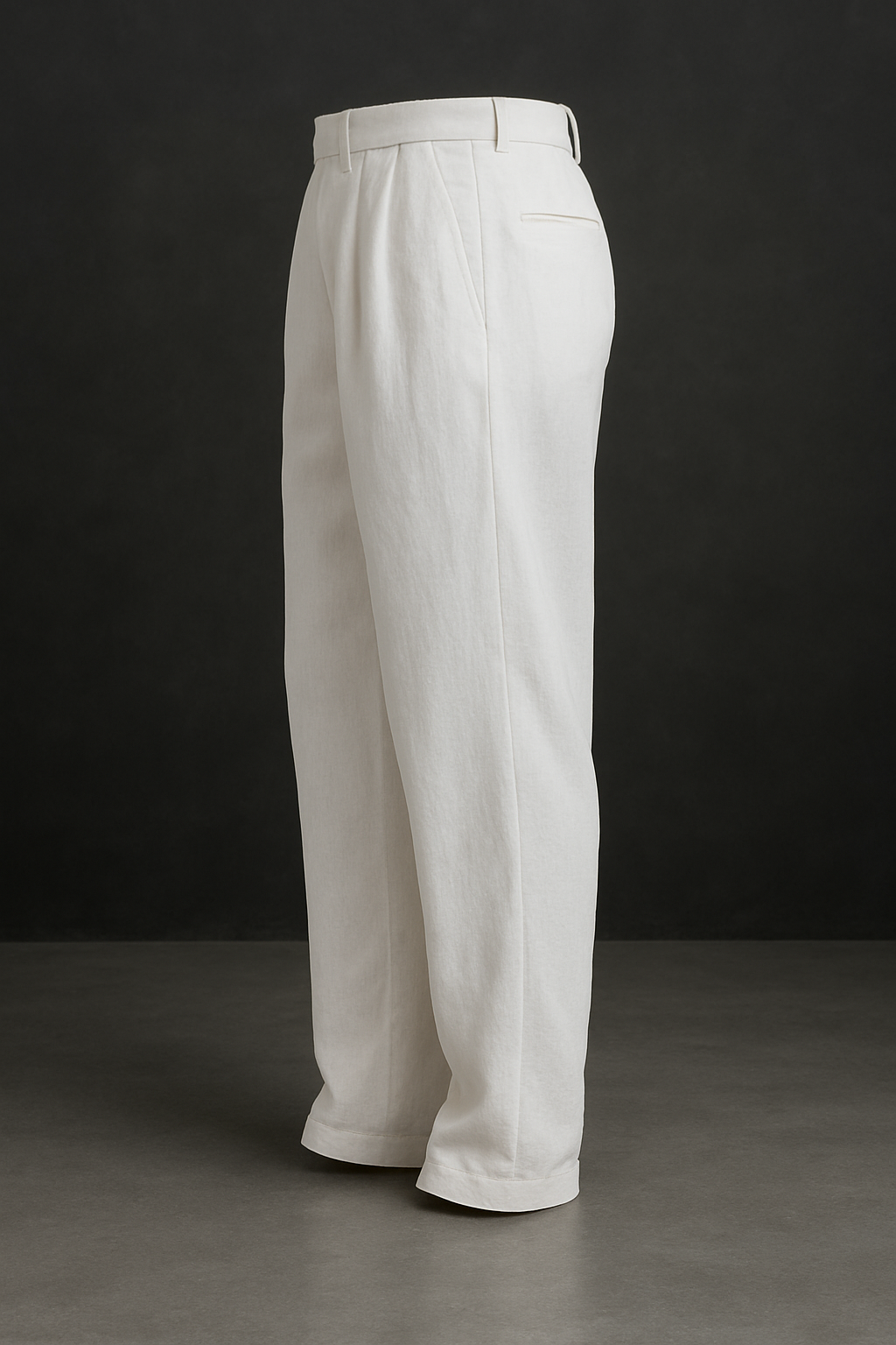 Straight Fit Linen Trouser