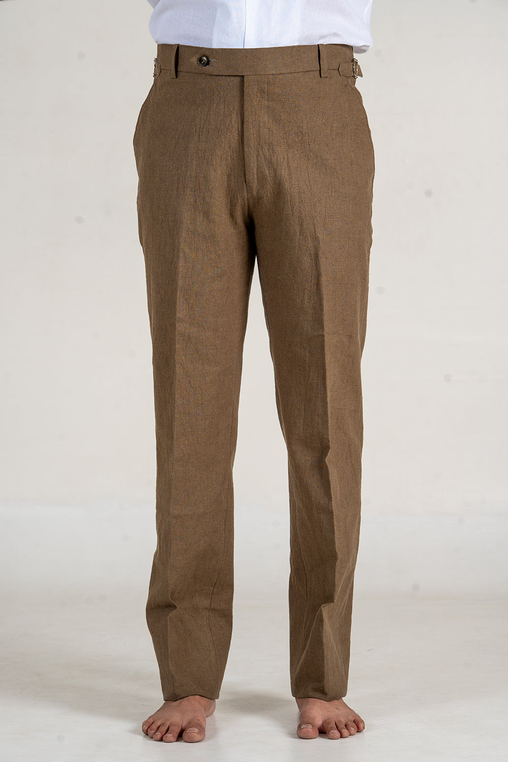 Classic Olive Linen Trousers