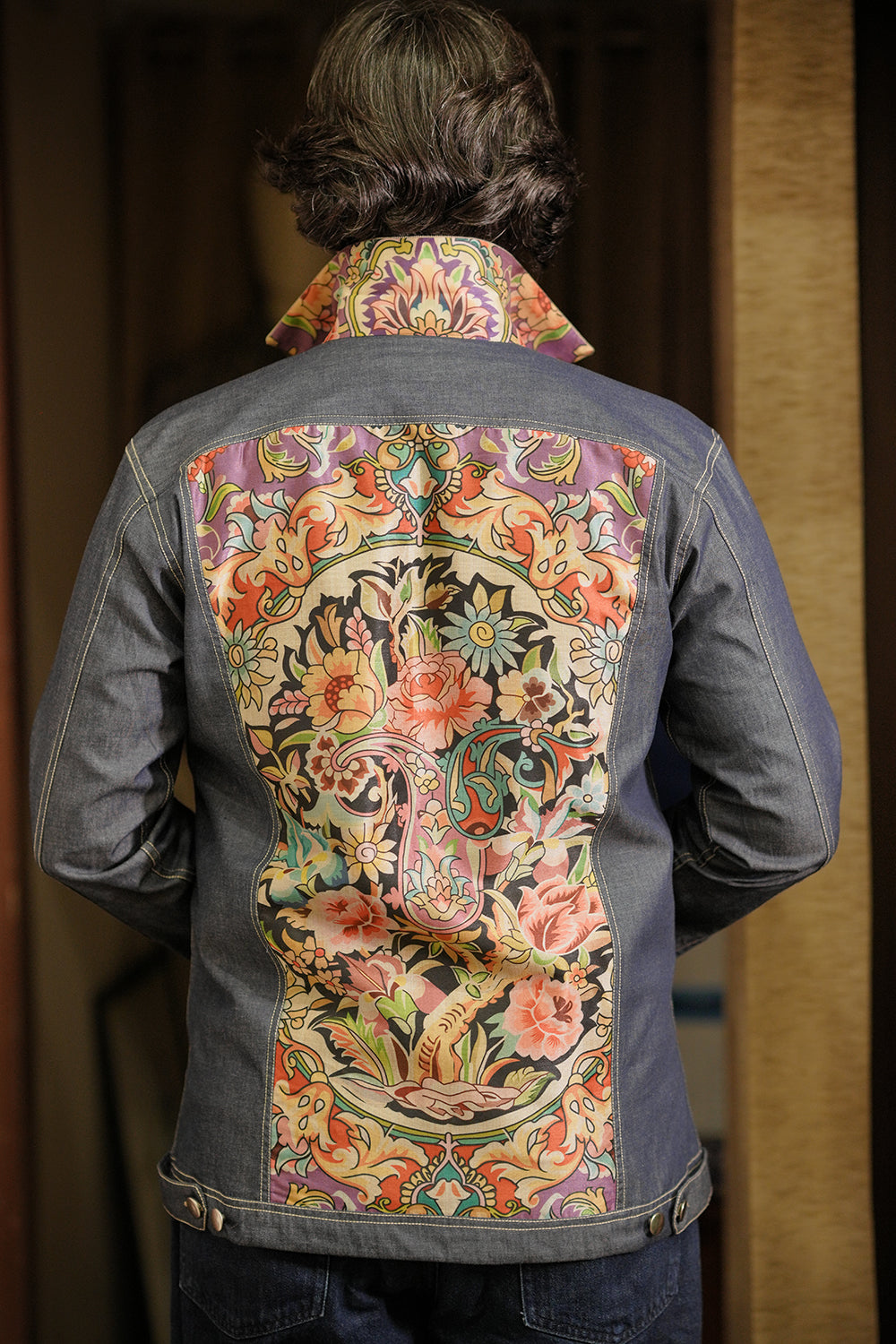 Denim Shirt With Printed Back