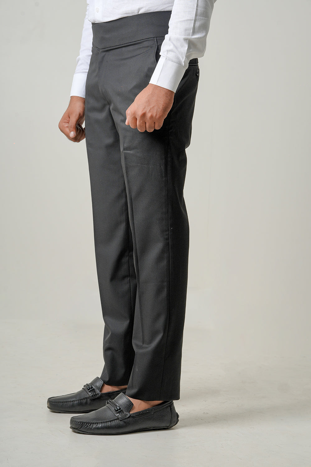 Black Cotton Wool Pants
