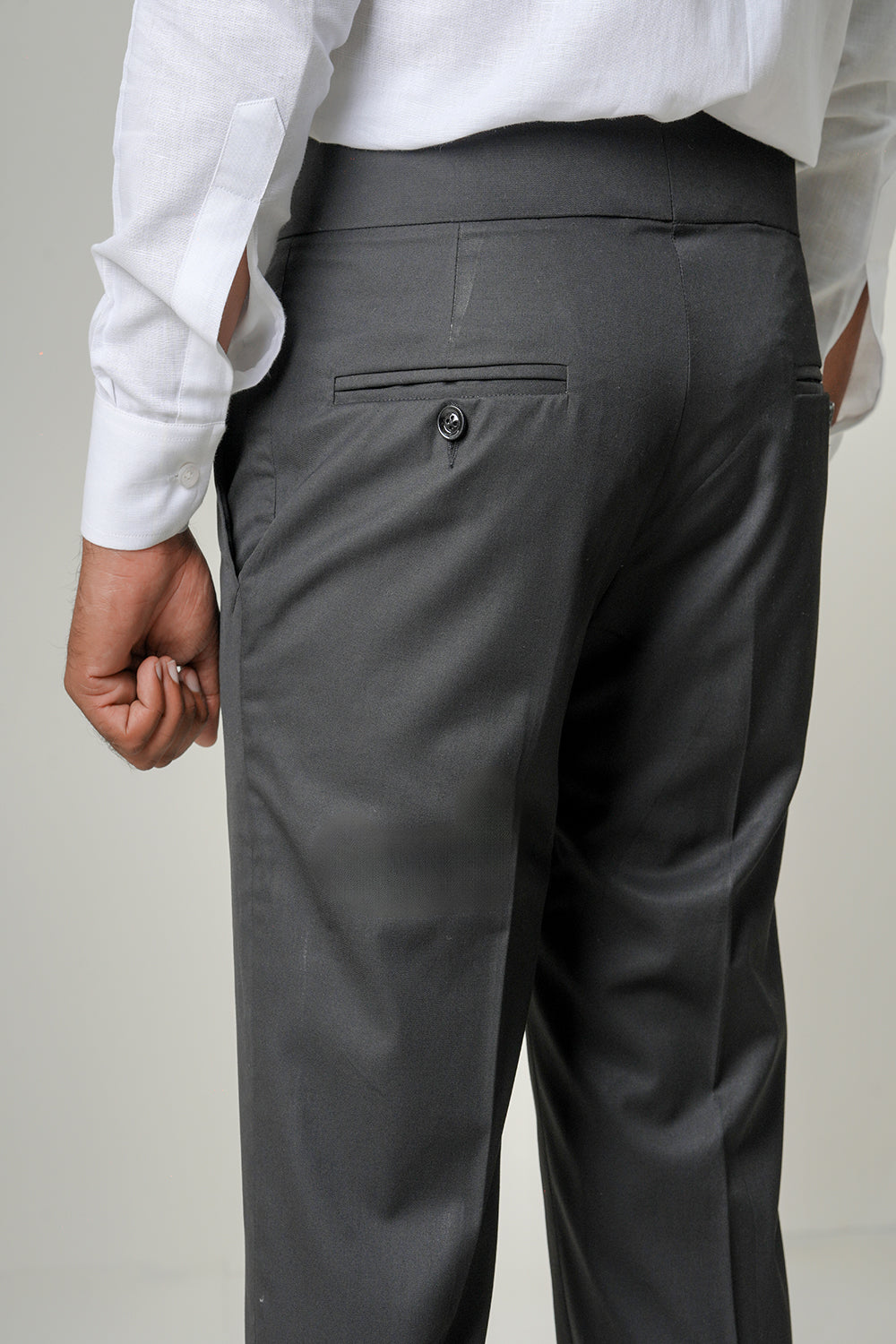 Black Cotton Wool Pants