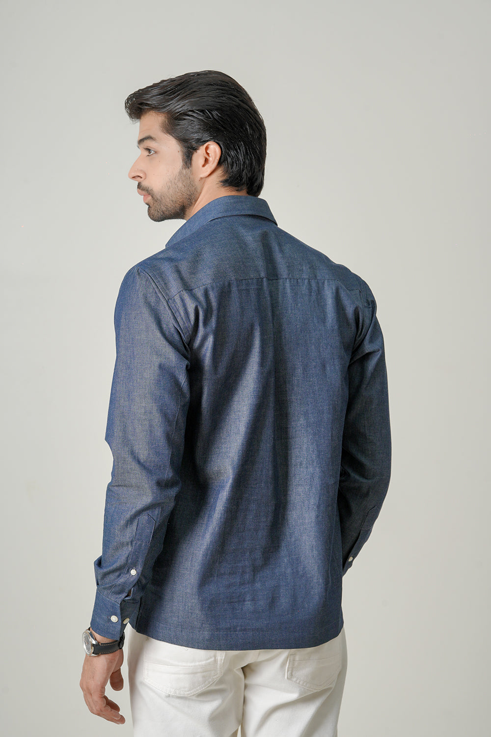 Denim Half Placket Statement Piece