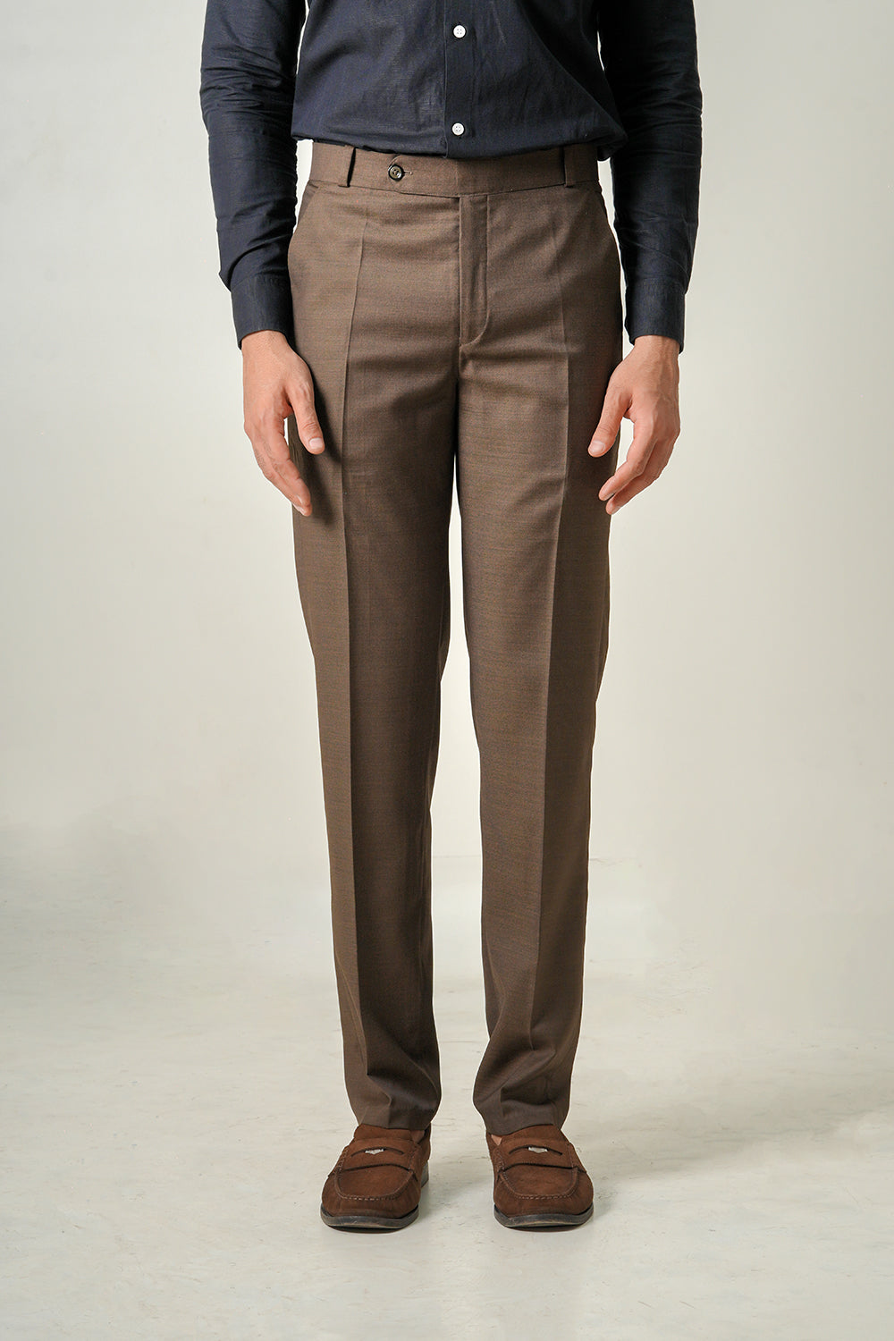 Brown Cotton Wool Pants