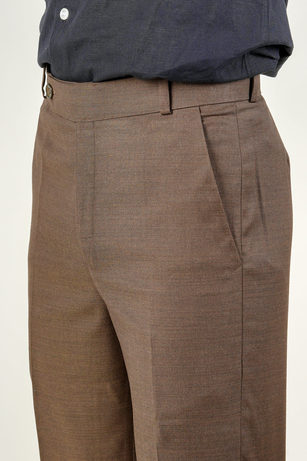 Brown Cotton Wool Pants