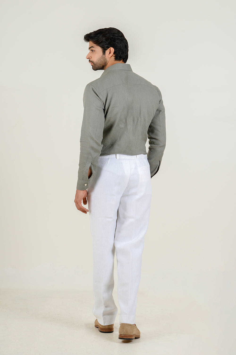 Classic White Linen Pants