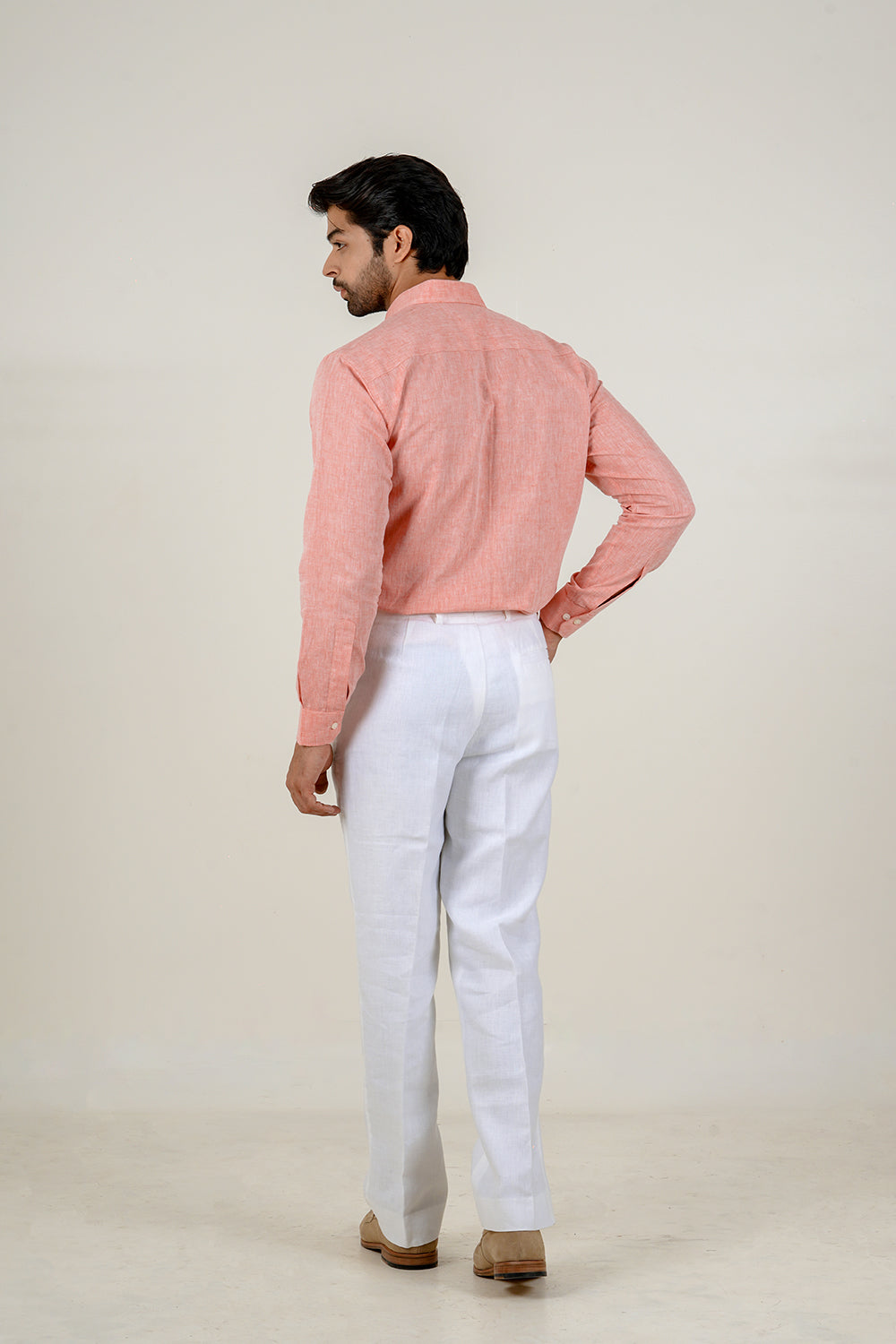 Pink Cotton Linen Full Sleeve Shirt