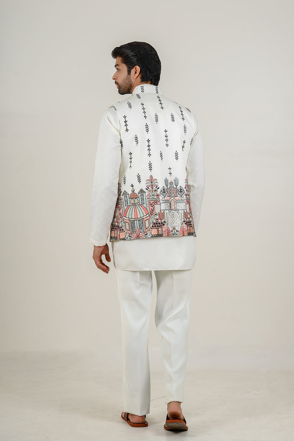 Embroidered Nehru Jacket Set