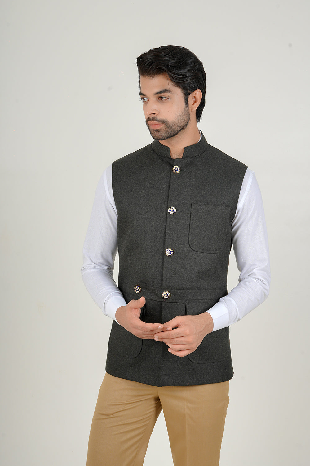 Deep Green Nehru Jacket