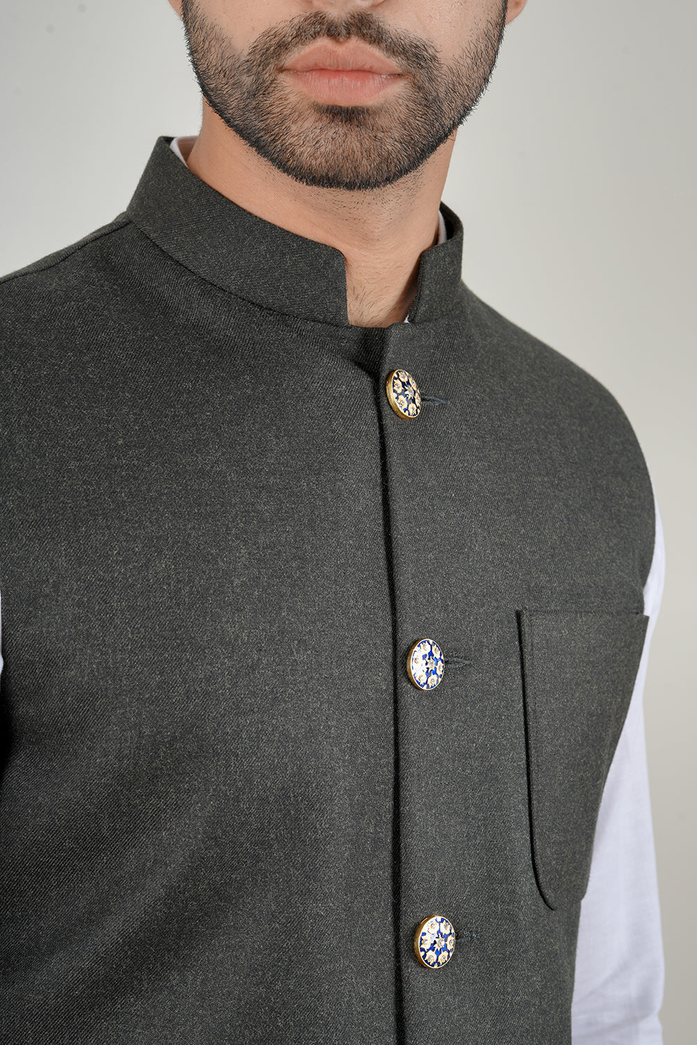 Deep Green Nehru Jacket