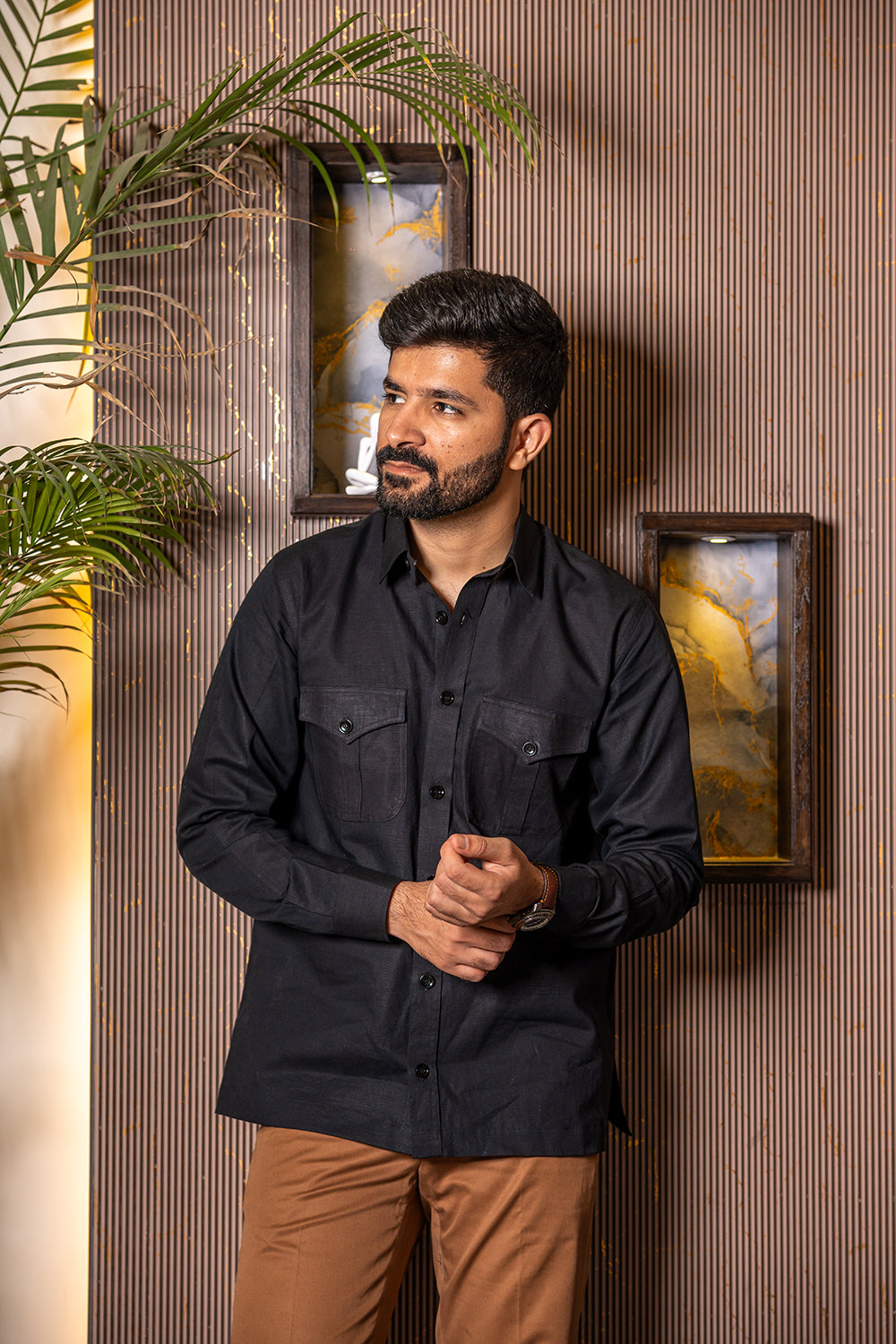 Black Two-Pocket Hunting Shirt