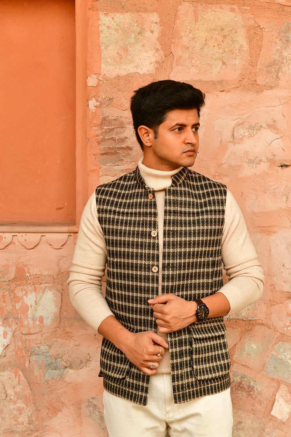 Checkered Nehru Jacket