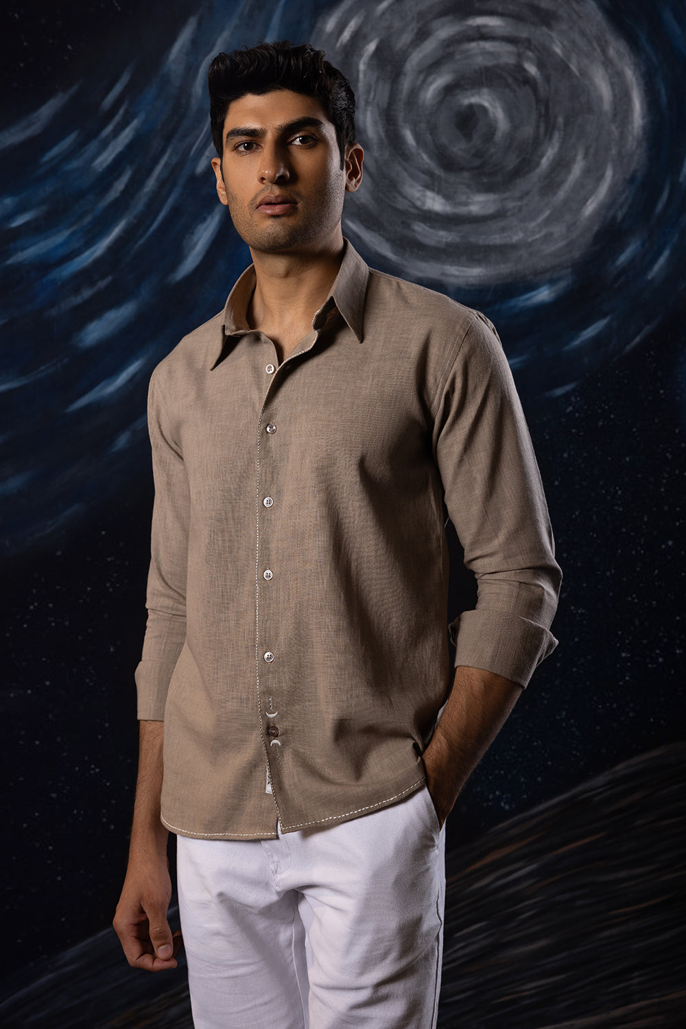 Celestial Craft : Hand Embroidered Shirt