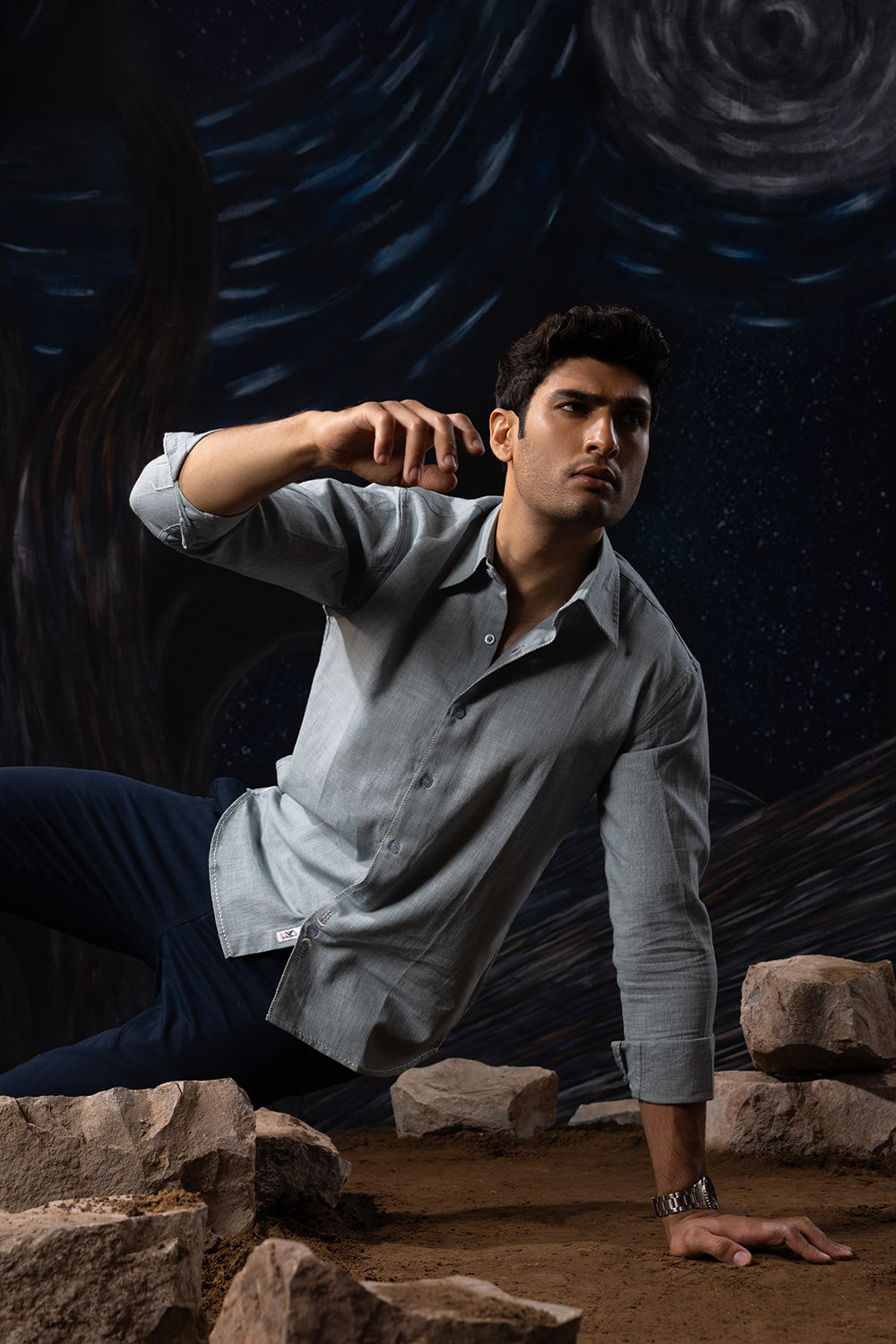 Celestial Craft: Hand Embroidered Shirt