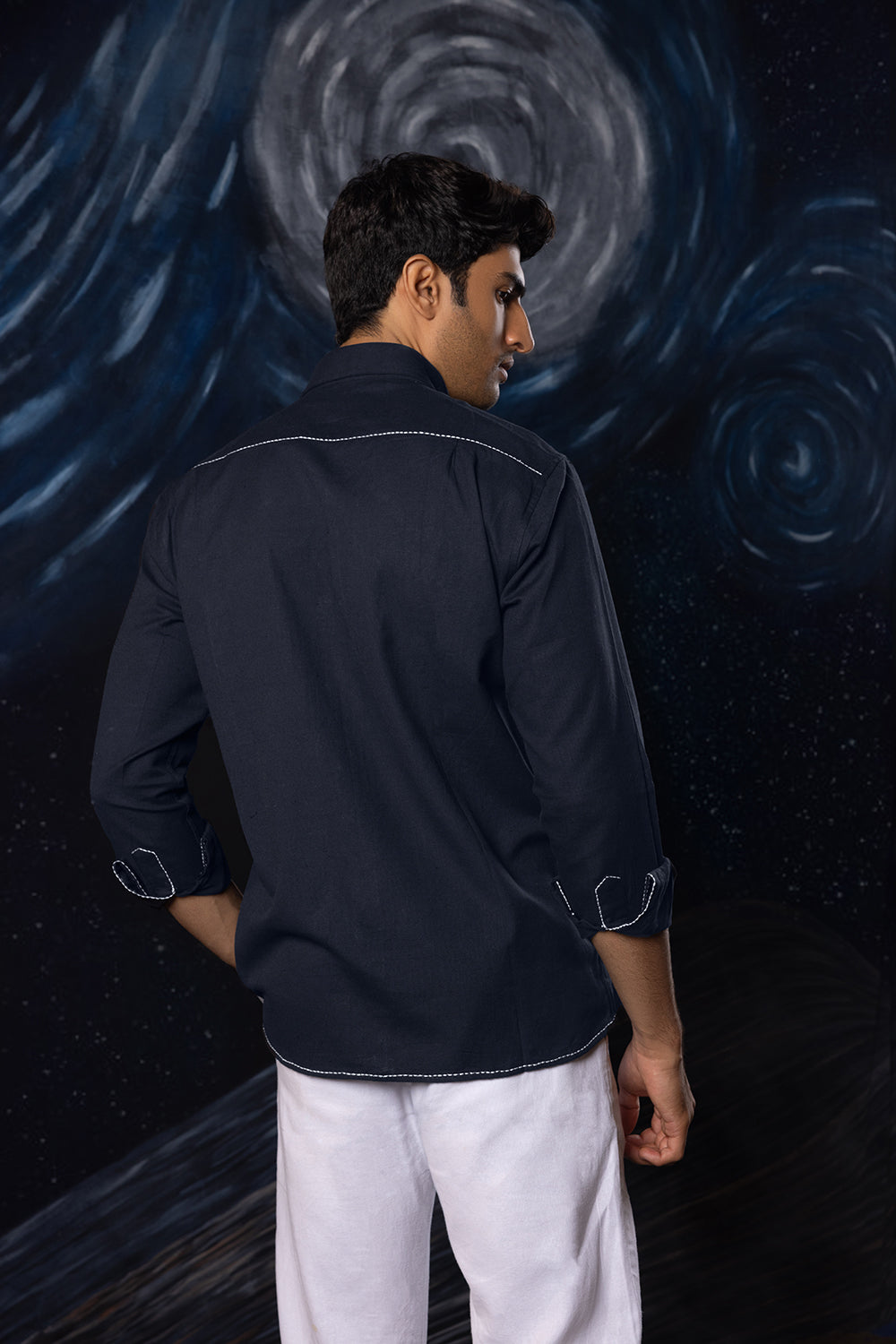 Celestial Craft: Hand Embroidered Shirt