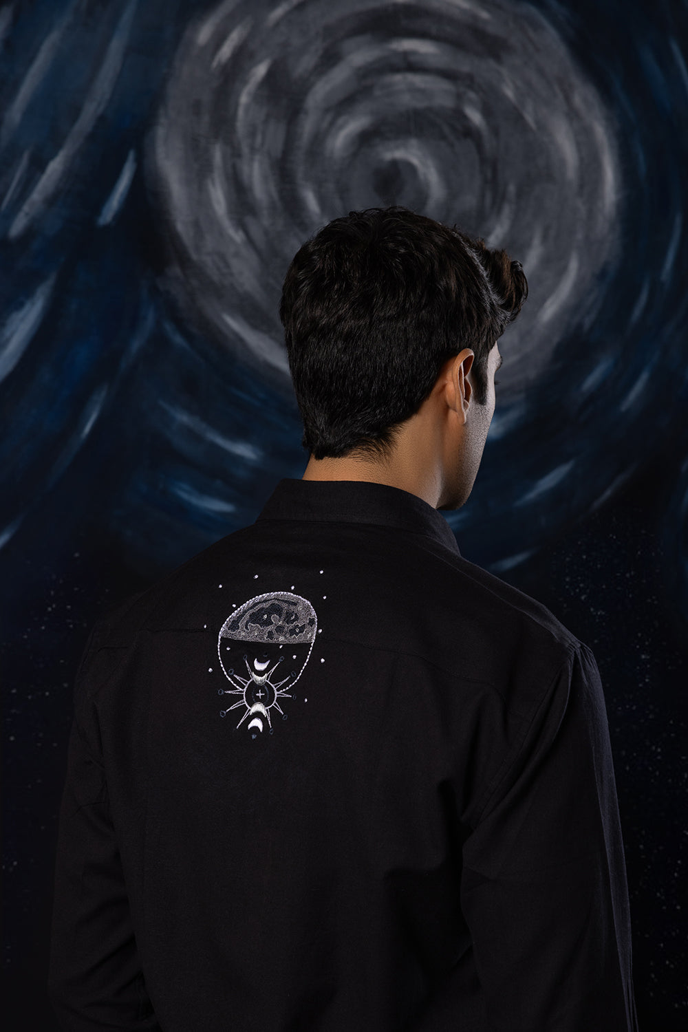 Lunar Charm : Hand Embroidered Shirt