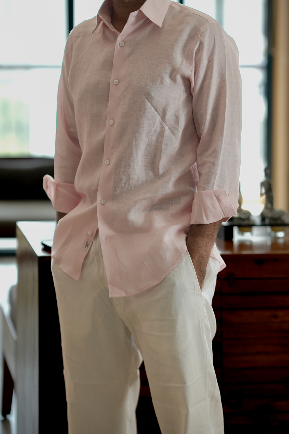 Powder Pink Linen Shirt