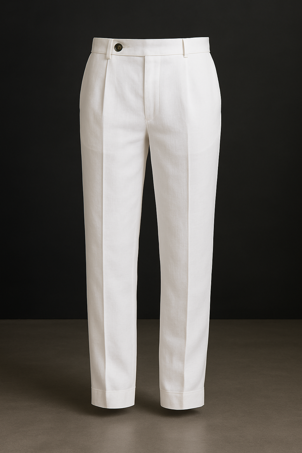 Straight Fit Linen Trouser
