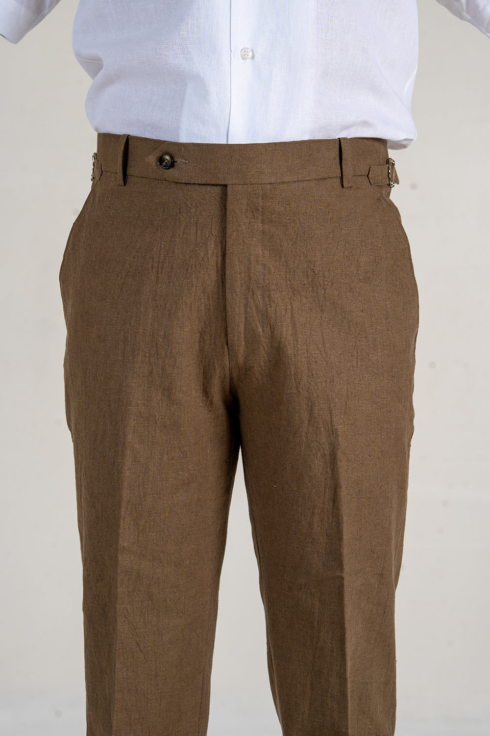 Classic Olive Linen Trousers
