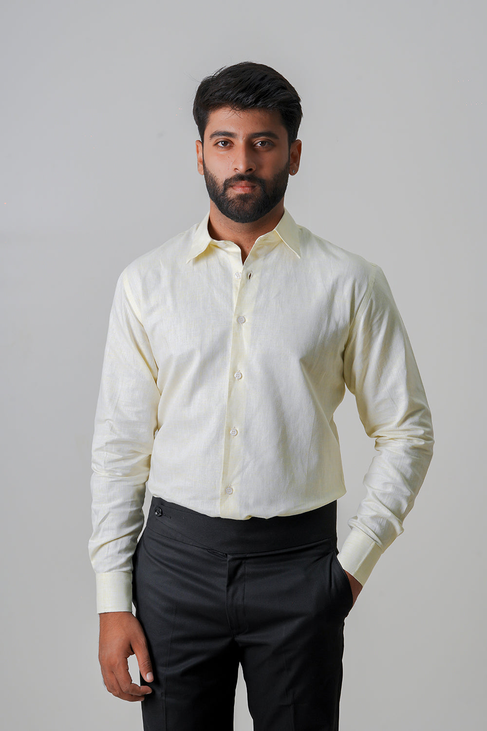 Black Cotton Wool Pants