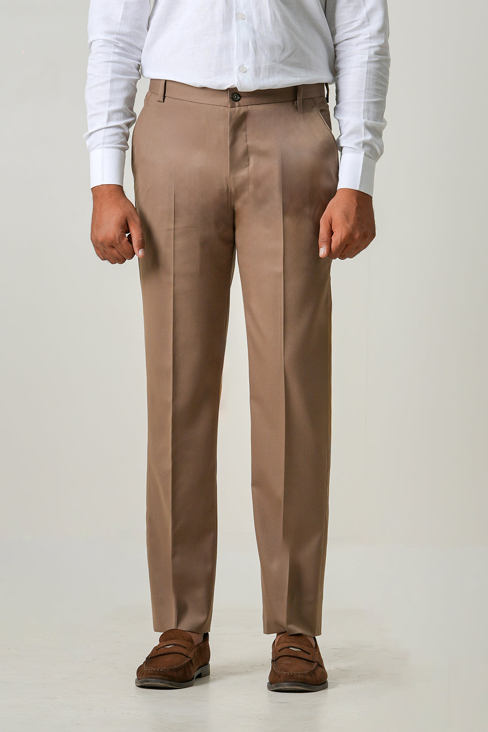 Camel Brown Cotton Wool Pants