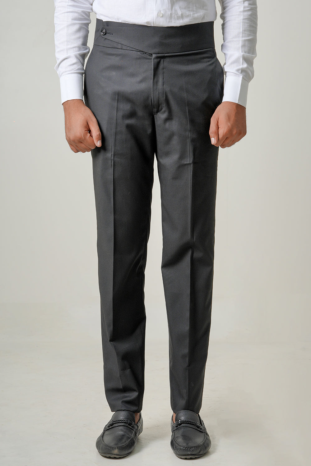 Black Cotton Wool Pants