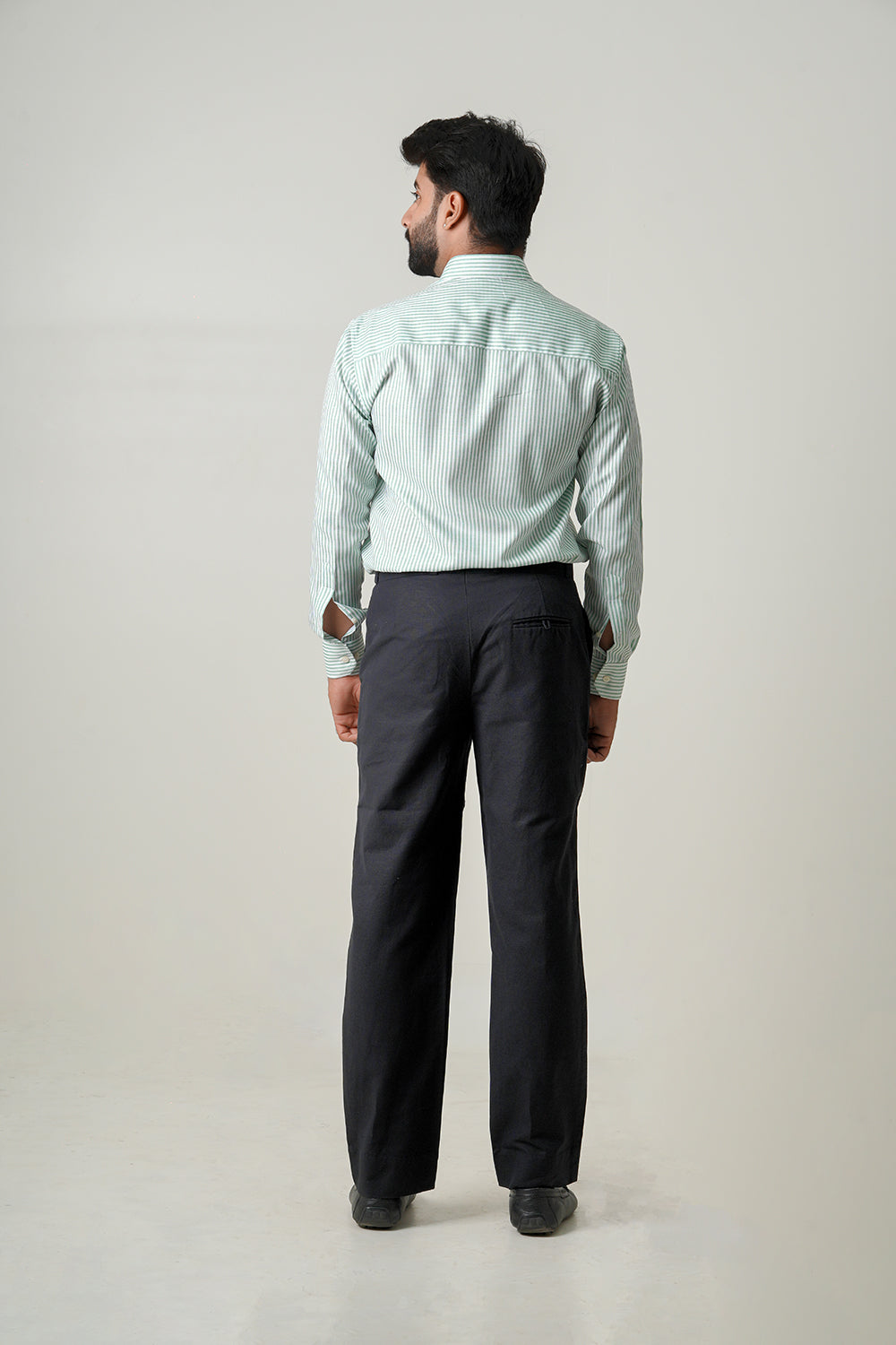 Mint Green Striped Cotton Shirt