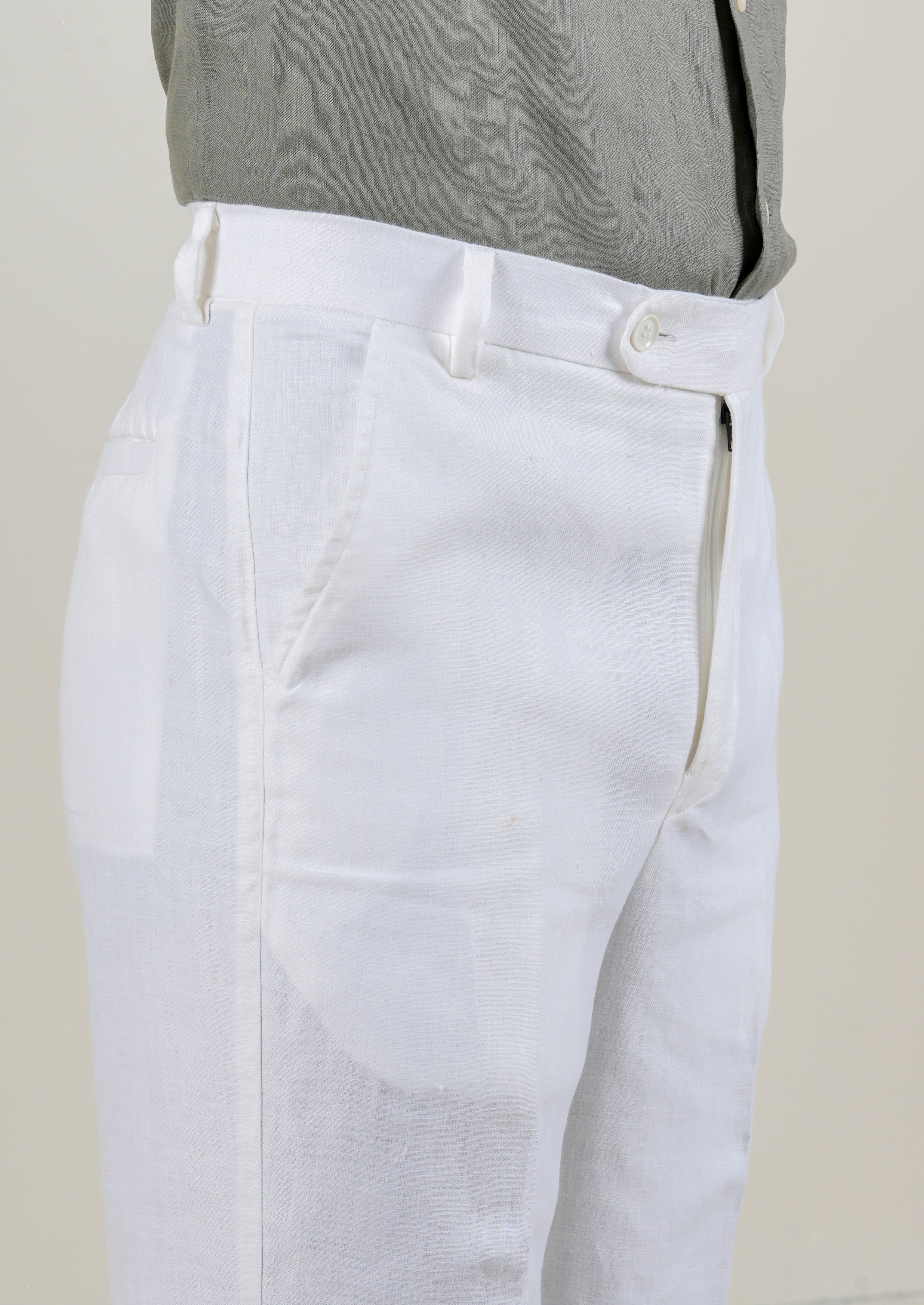 Classic White Linen Pants