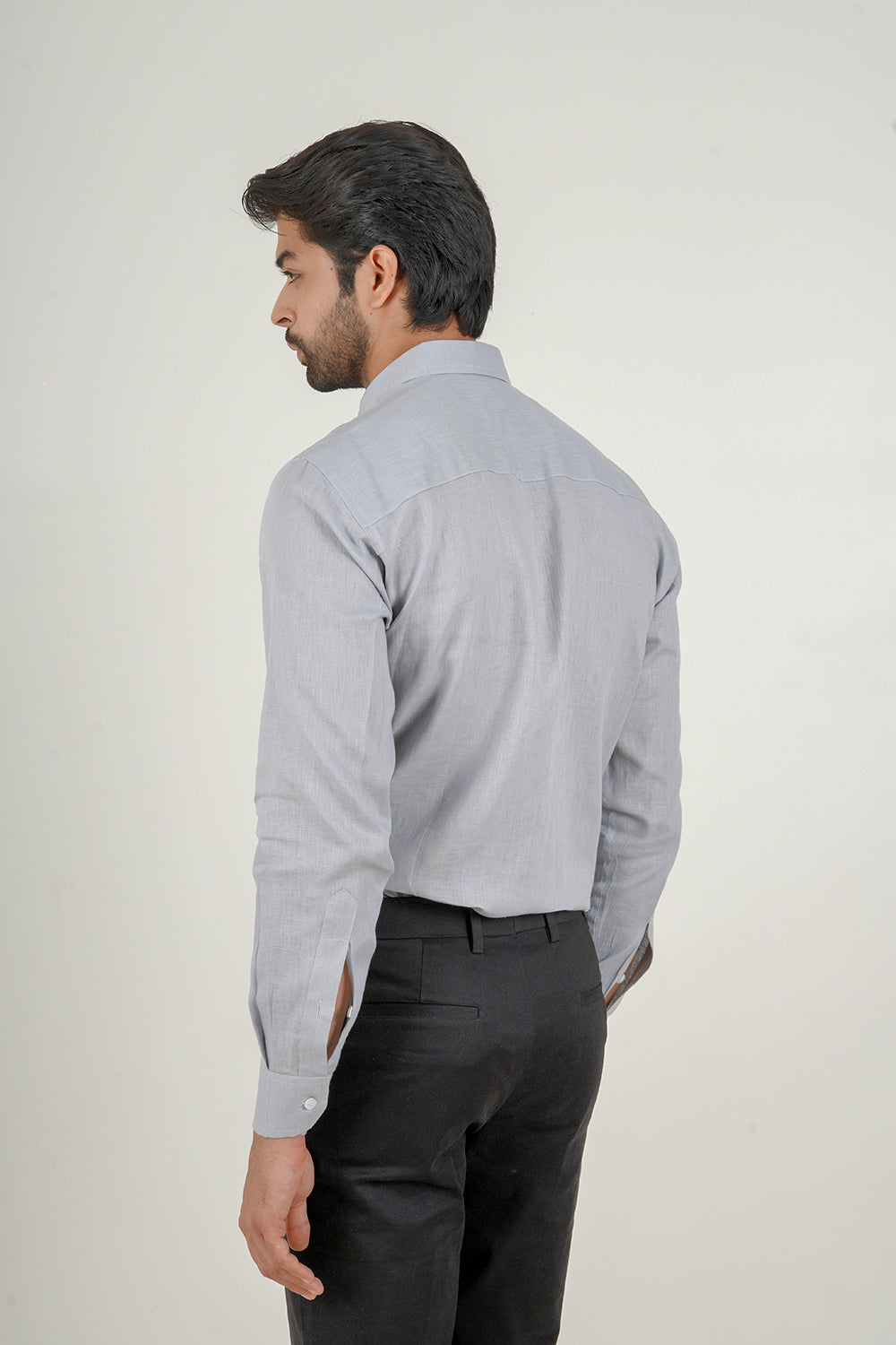 Light Grey Linen Button Down Shirt