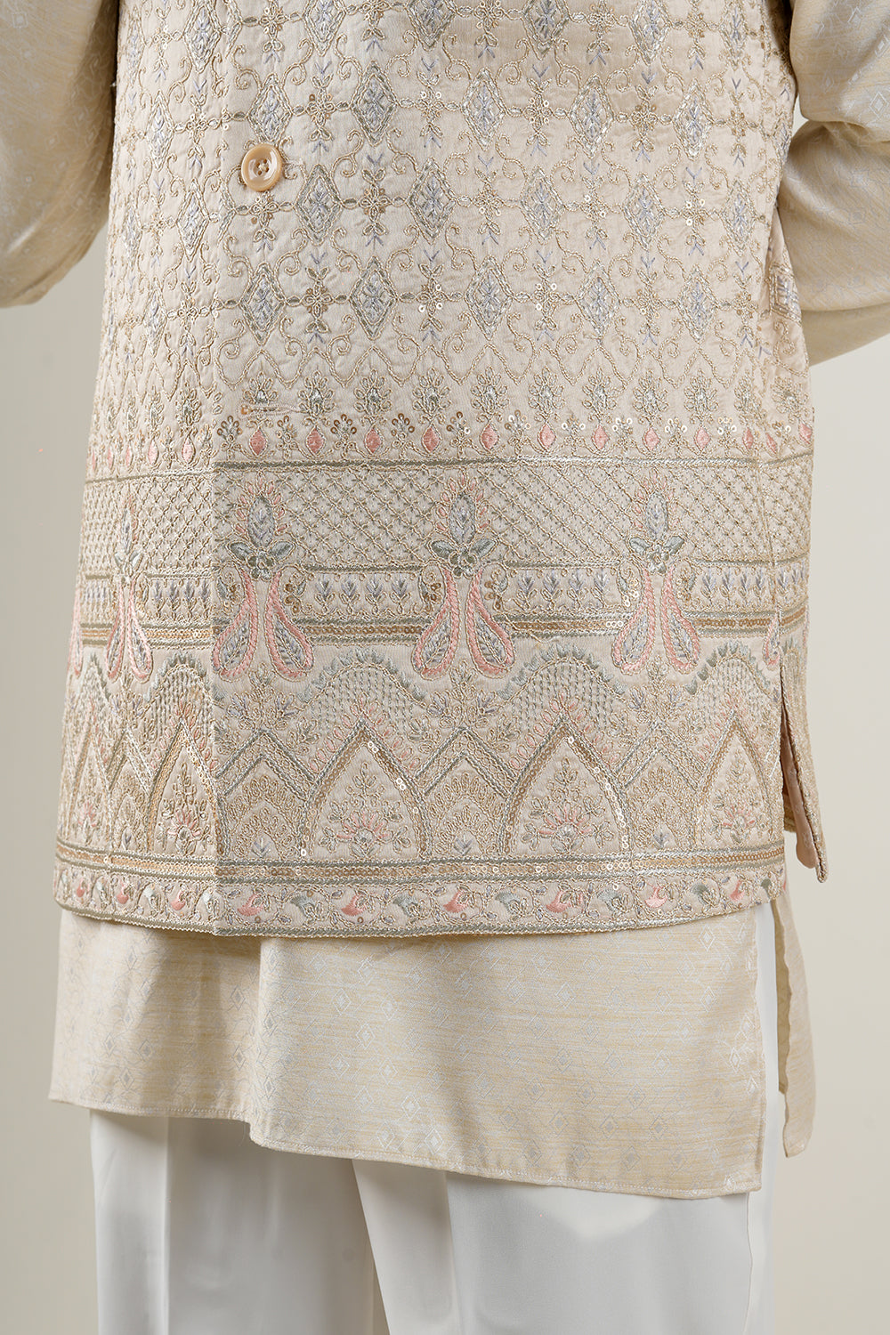 Ivory Royal Embroidered Nehru Jacket Set