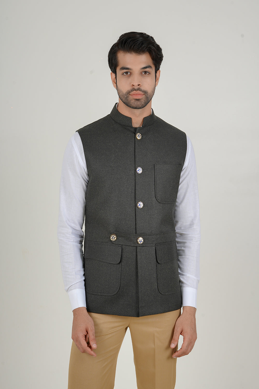 Deep Green Nehru Jacket