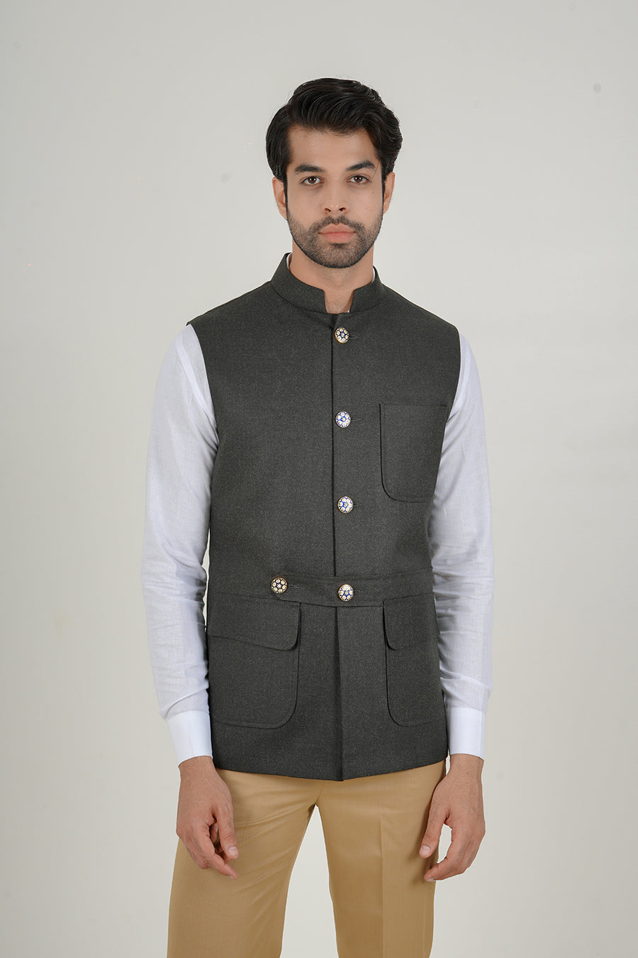 Deep Green Nehru Jacket