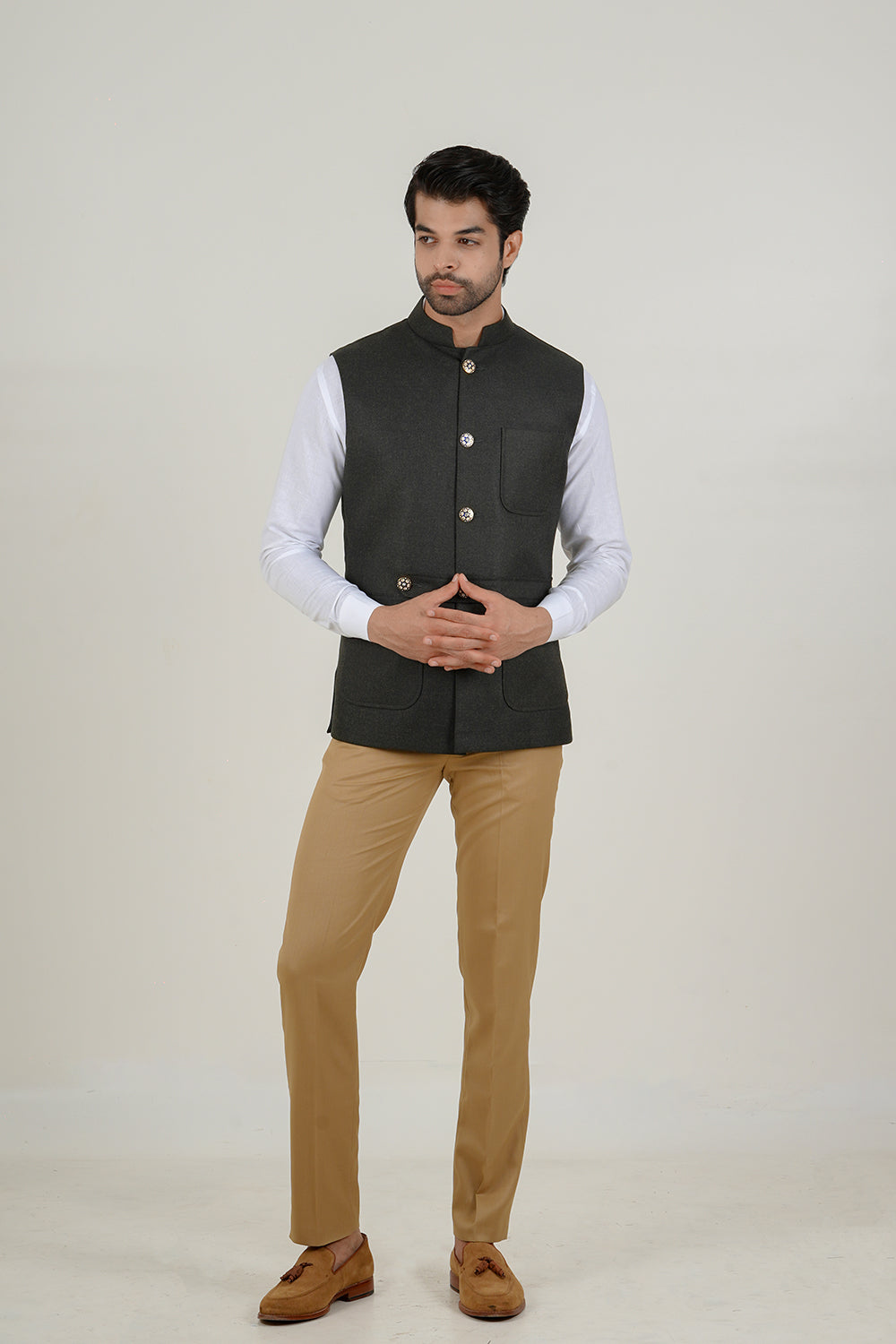 Deep Green Nehru Jacket
