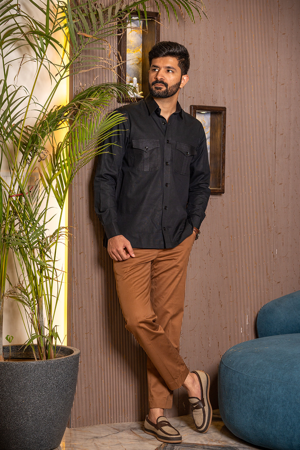 Black Two-Pocket Hunting Shirt