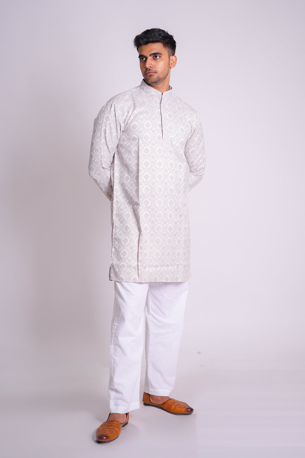 Ivory Jacquard Kurta