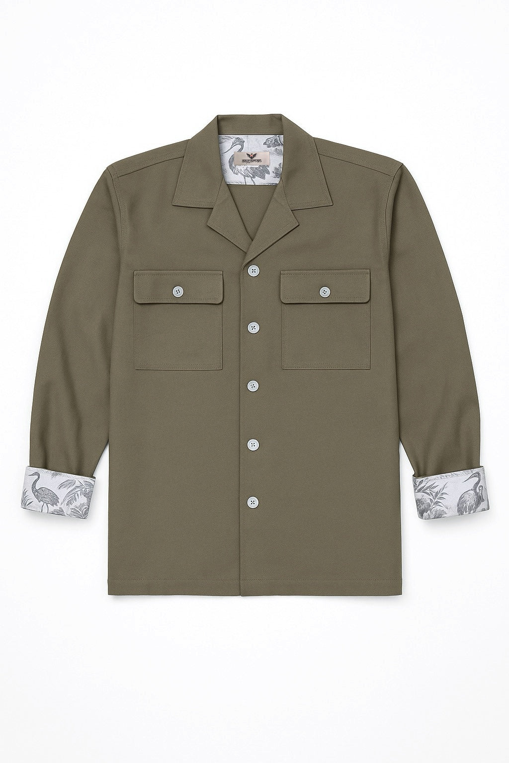 Embroidered Olive Green Shirt