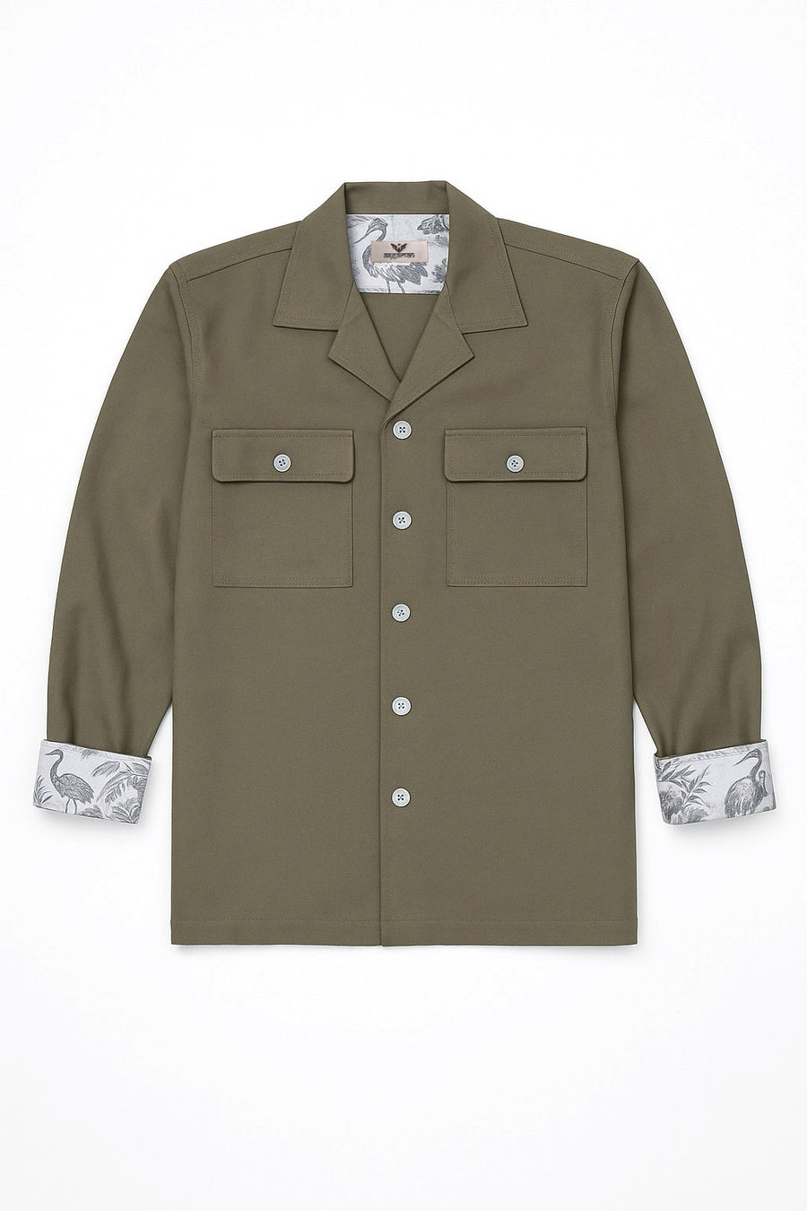 Embroidered Olive Green Shirt